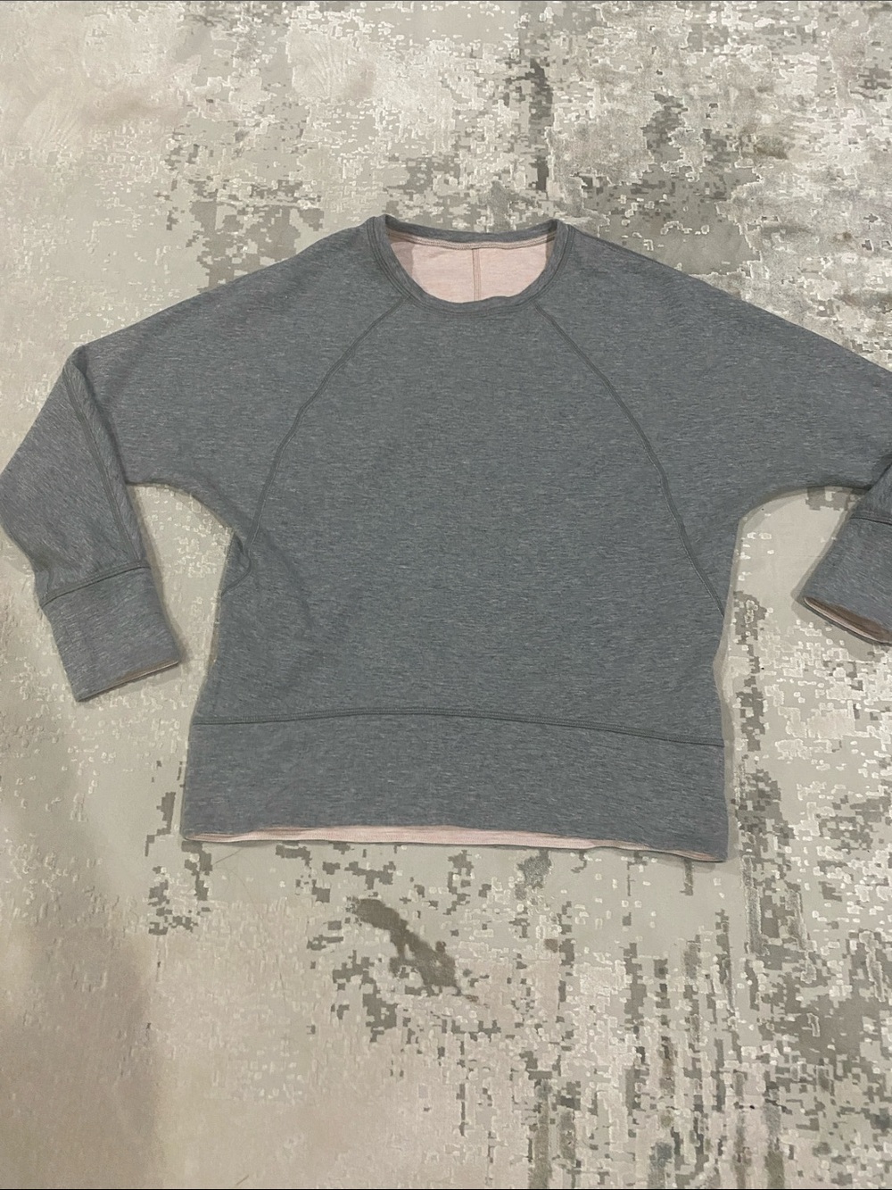 Lululemon Light Pink/grey Crewneck reversible Sweatshirt